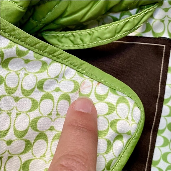 Coach Quilted Nylon Jacket Green Button Front Lightweight Size Small - Picture 6 of 15